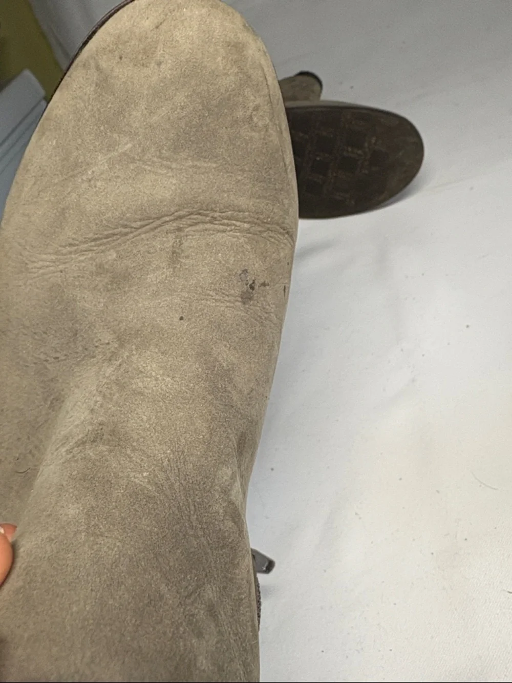Vionic Taupe Weather Resistant Leather Ankle Booties with Felt Collar 7.5
